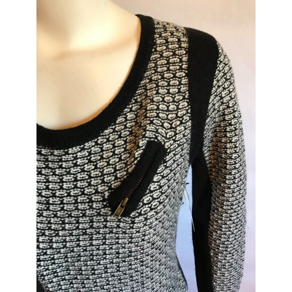 A Pea in the Pod Maternity Black & White Zip-Up Cardigan Sweater, Size Small - Picture 3 of 10